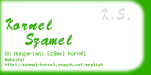 kornel szamel business card