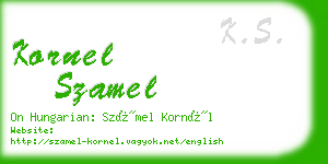 kornel szamel business card